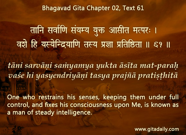 Bhagavad Gita Chapter 02 Text 61
