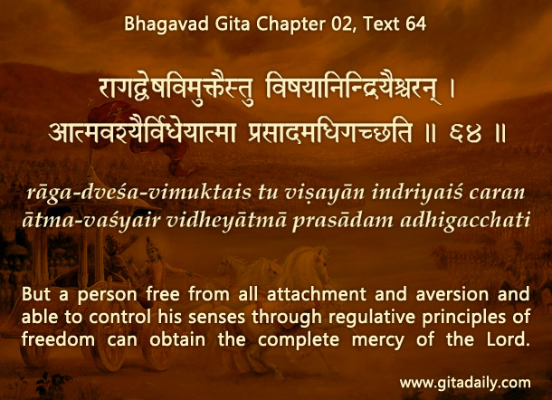 Bhagavad Gita Chapter 02 Text 64