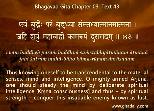 Bhagavad Gita Chapter 03 Text 43