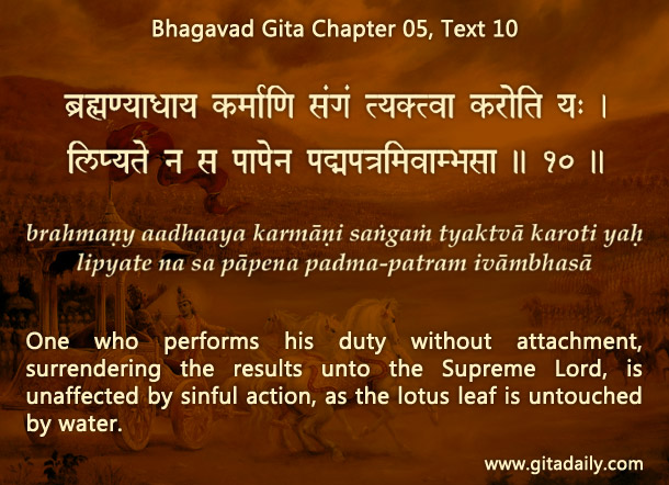 Bhagavad Gita Chapter 05 Text 10