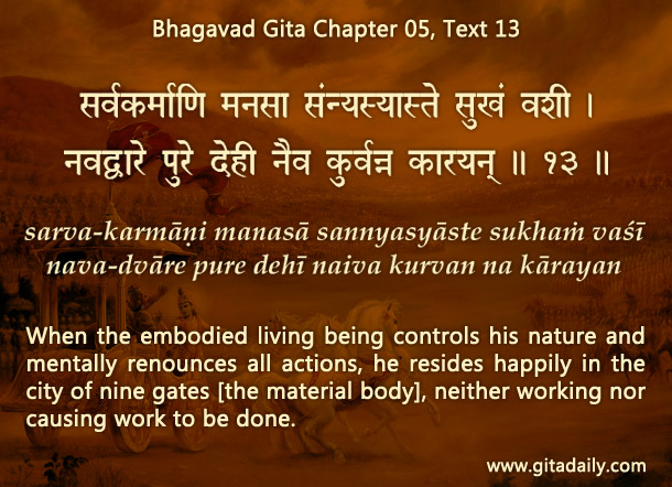 Bhagavad Gita Chapter05 Text 13