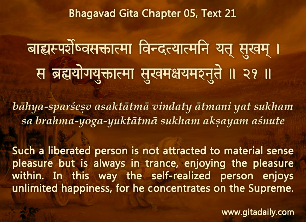 Bhagavad Gita Chapter 05 Text 21