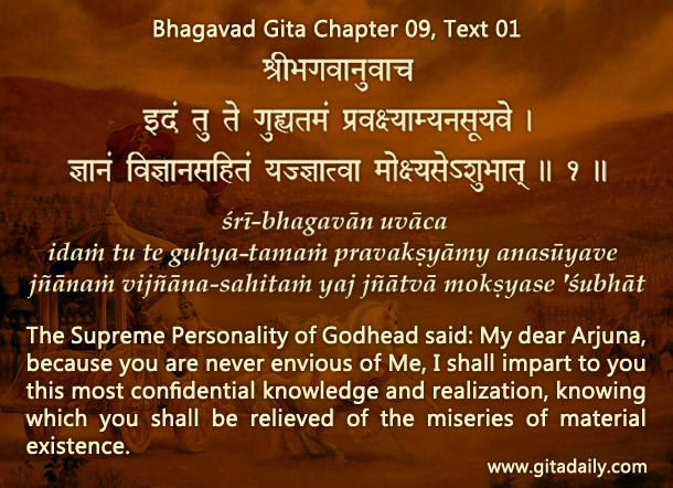 Bhagavad Gita Chapter 09 Text 01