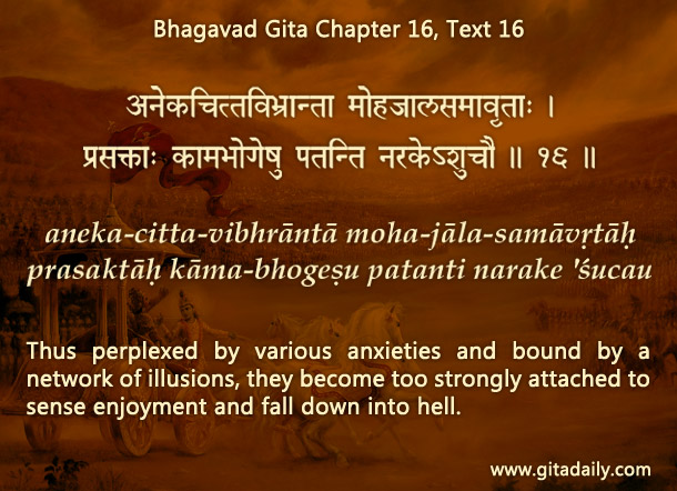 Bhagavad Gita Chapter 16 Text 16