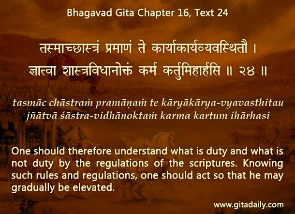 Bhagavad Gita Chapter 16 Text 24