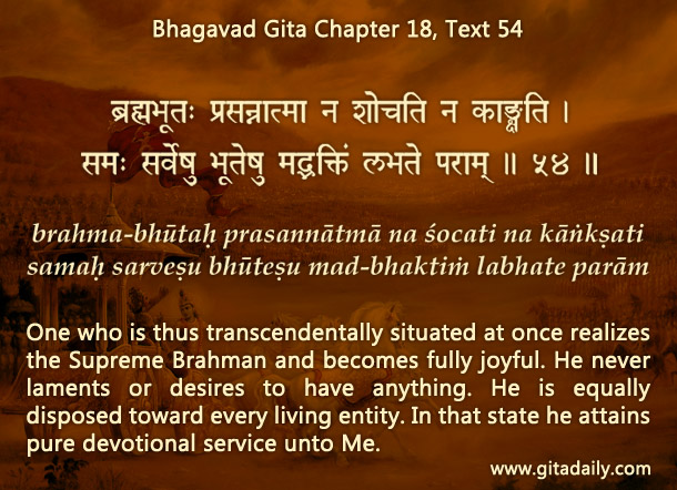 Bhagavad Gita Chapter 18 Text 54